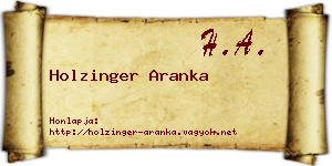 Holzinger Aranka névjegykártya