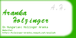 aranka holzinger business card